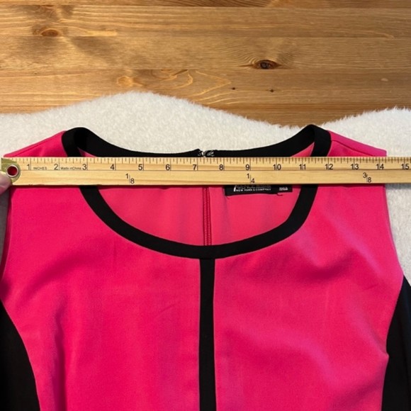 7th Avenue NY & Co. Pink Black Colorblock Short Dress Barbie Core Dress Sz 12 - Picture 10 of 13